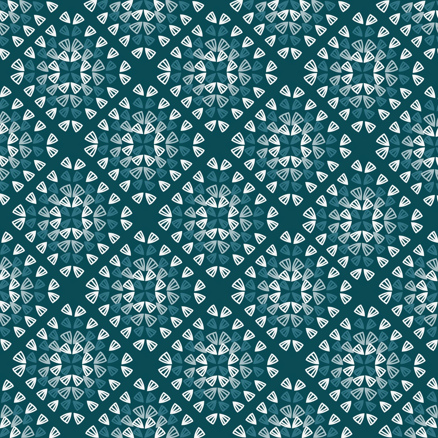Teal Rose Granny Squares Seamless Print