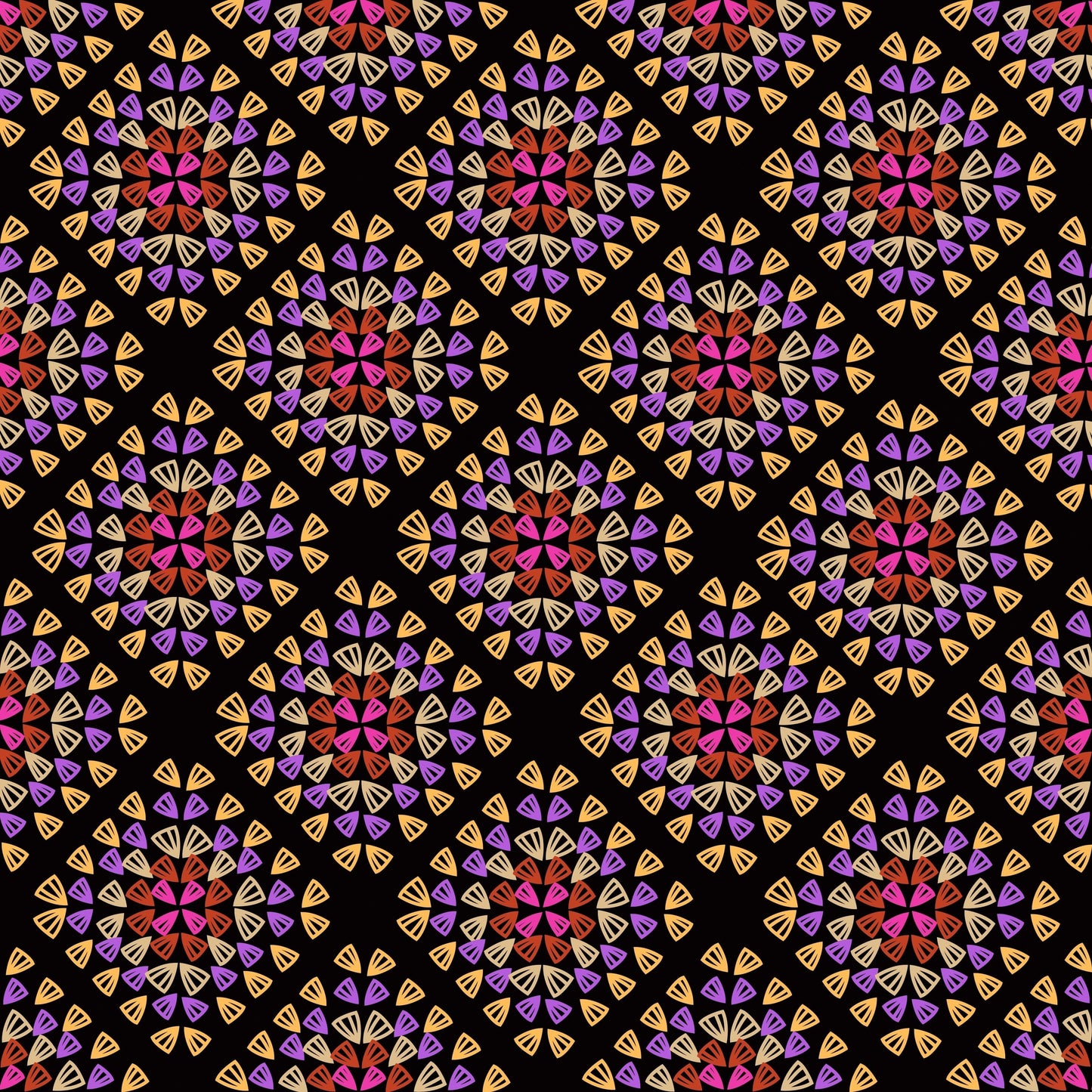 Tropical Lattice Granny Squares Seamless Print
