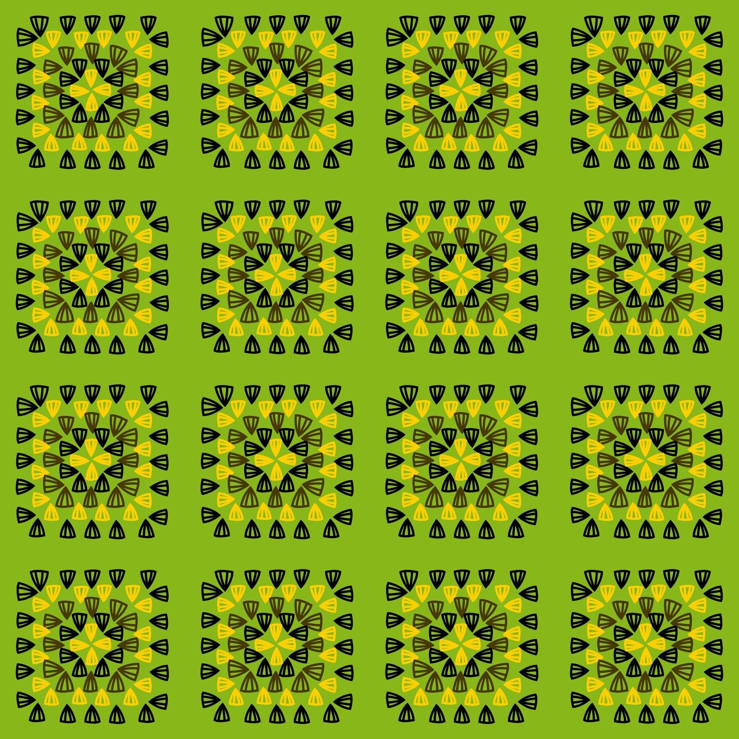 Tropical Lime Granny Squares Seamless Print