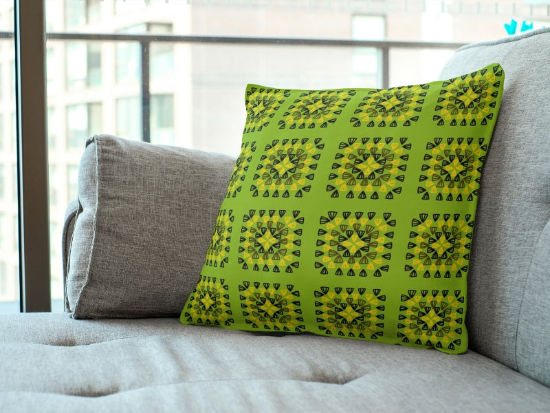 Tropical Lime Granny Squares Seamless Print