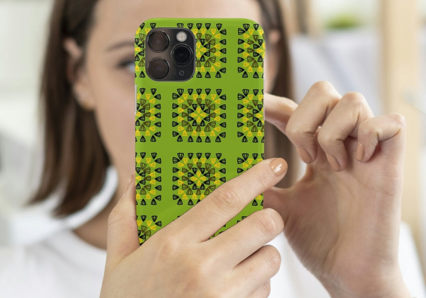 Tropical Lime Granny Squares Seamless Print