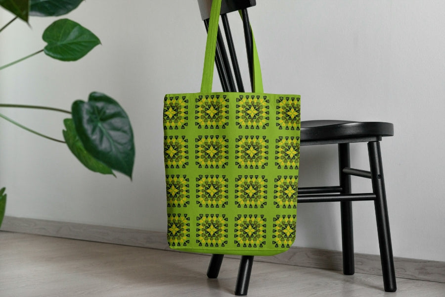 Tropical Lime Granny Squares Seamless Print