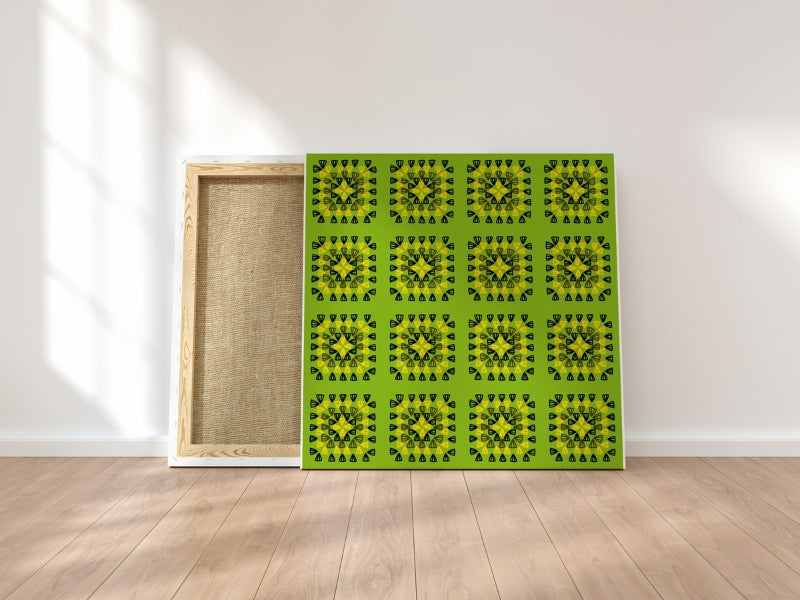 Tropical Lime Granny Squares Seamless Print