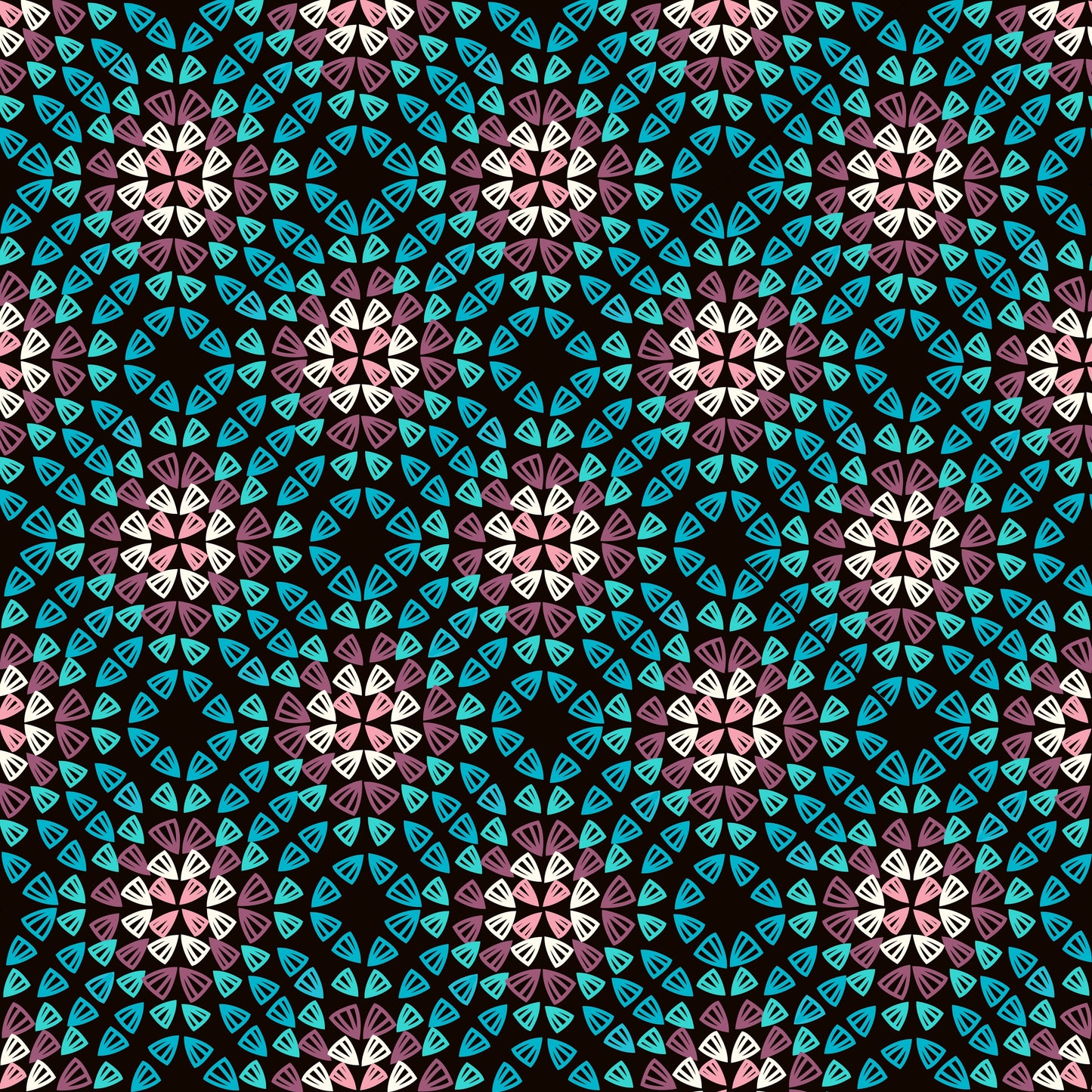Crochet Granny Black GRD Lattice Turquoise