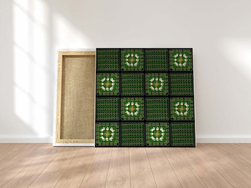 Vintage Forest Harmony Granny Squares Print
