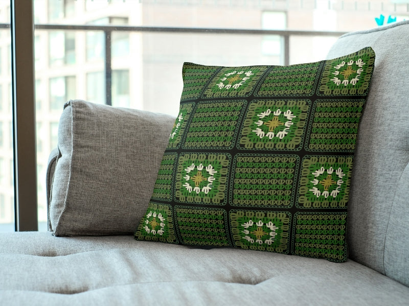 Vintage Forest Harmony Granny Squares Print
