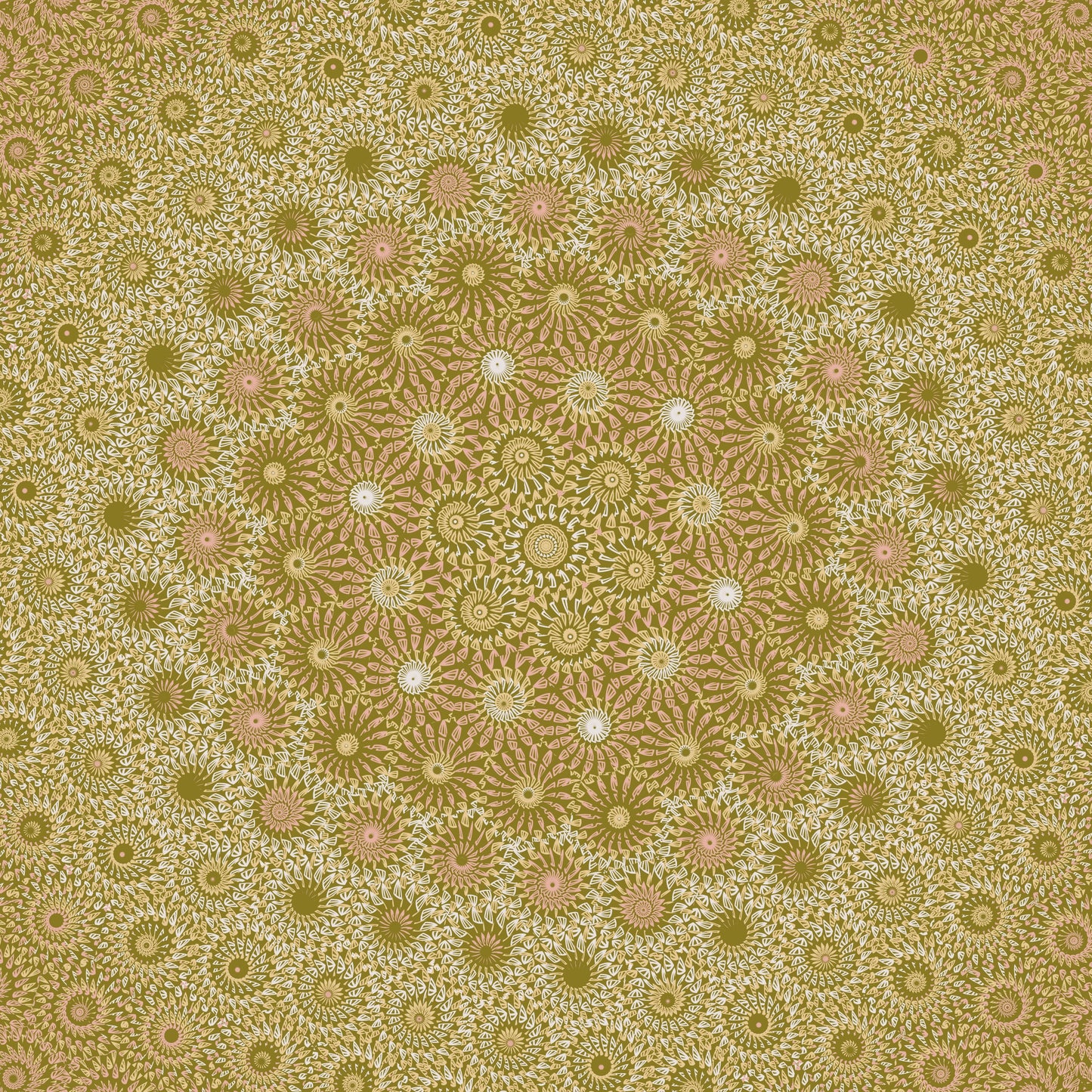 Vintage Golden Sun Freeform Pattern