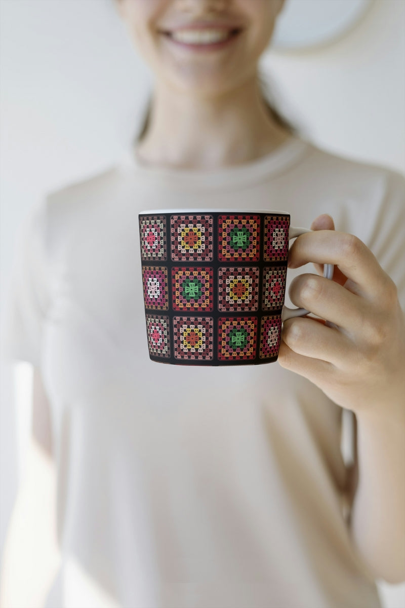 Vinyage Patchwork Granny Squares Seamless Print
