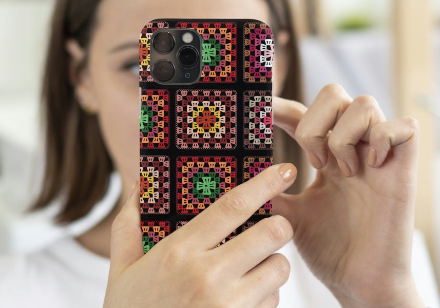 Vinyage Patchwork Granny Squares Seamless Print
