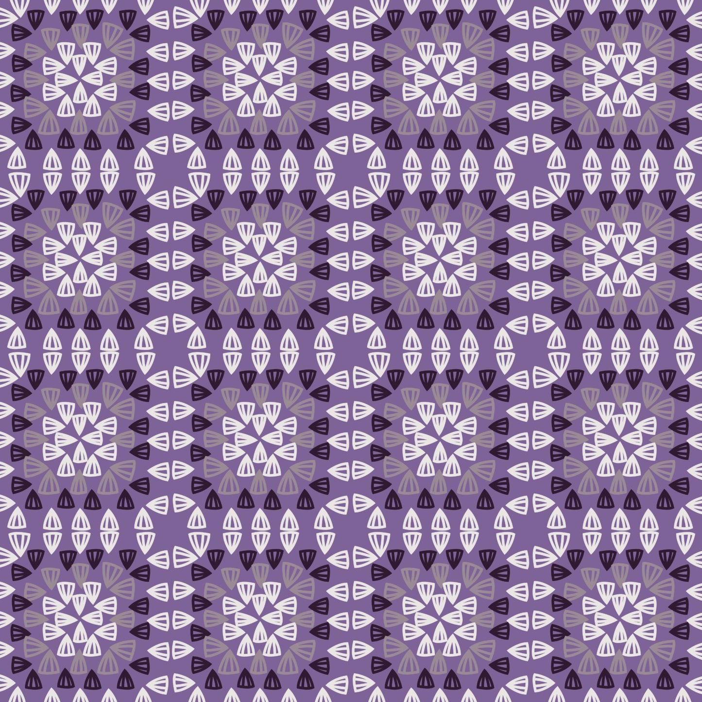 Violet Paisley Granny Squares Seamless Print