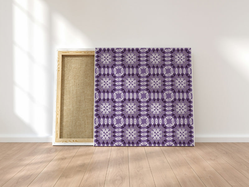 Violet Paisley Granny Squares Seamless Print