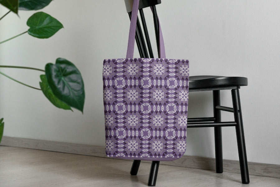 Violet Paisley Granny Squares Seamless Print