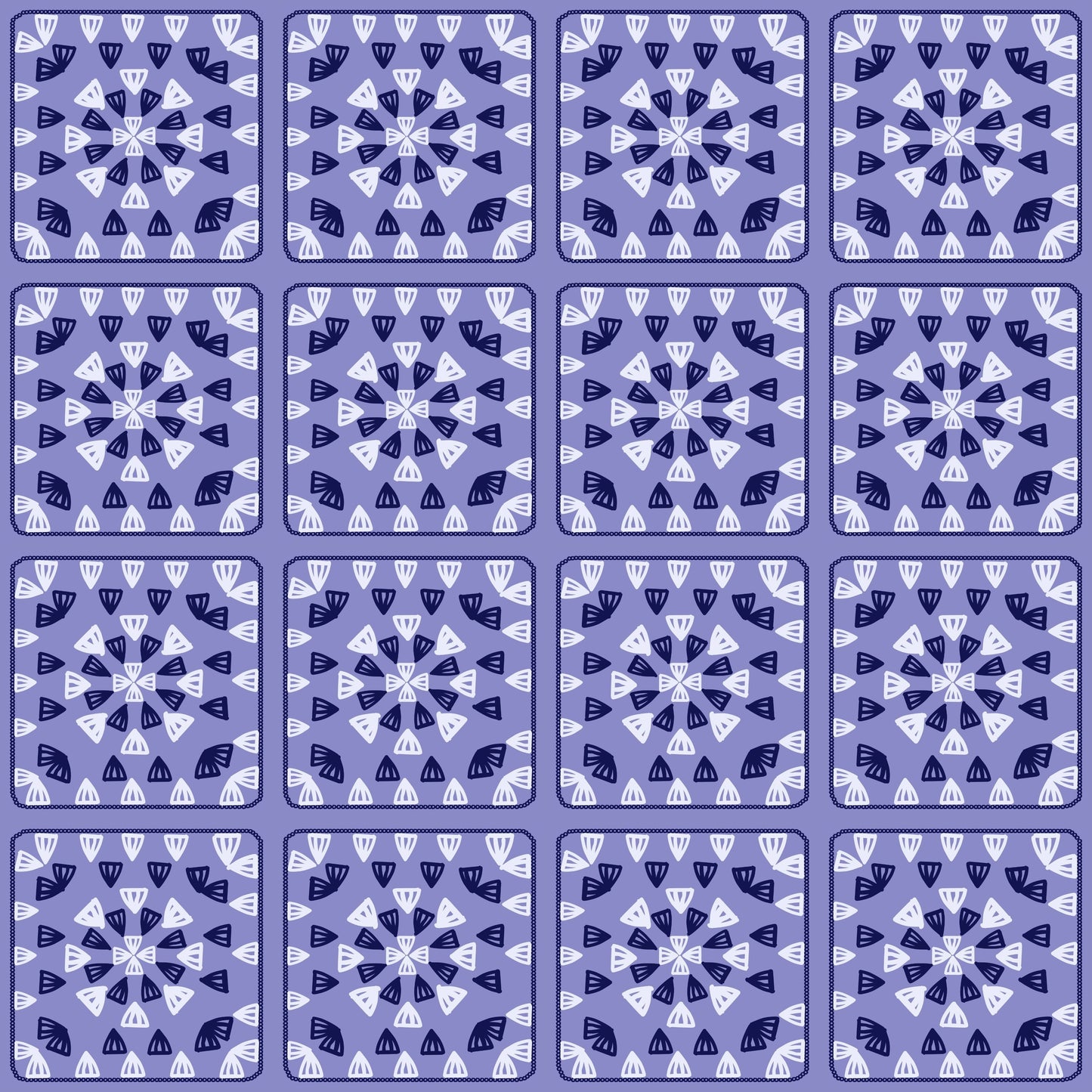 Violet Whisper Granny Squares Print