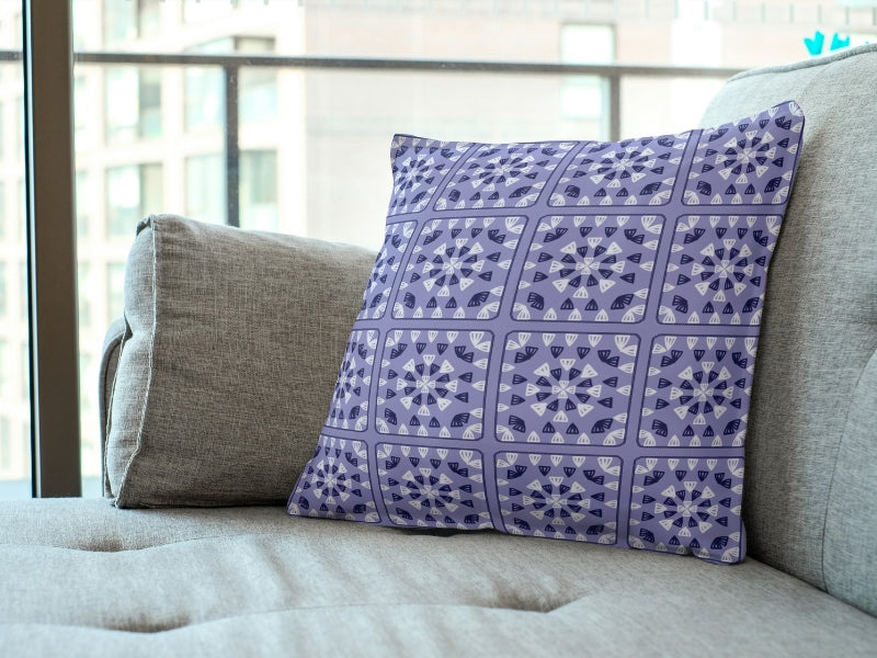 Violet Whisper Granny Squares Print