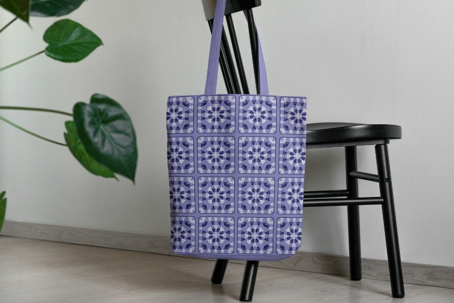 Violet Whisper Granny Squares Print