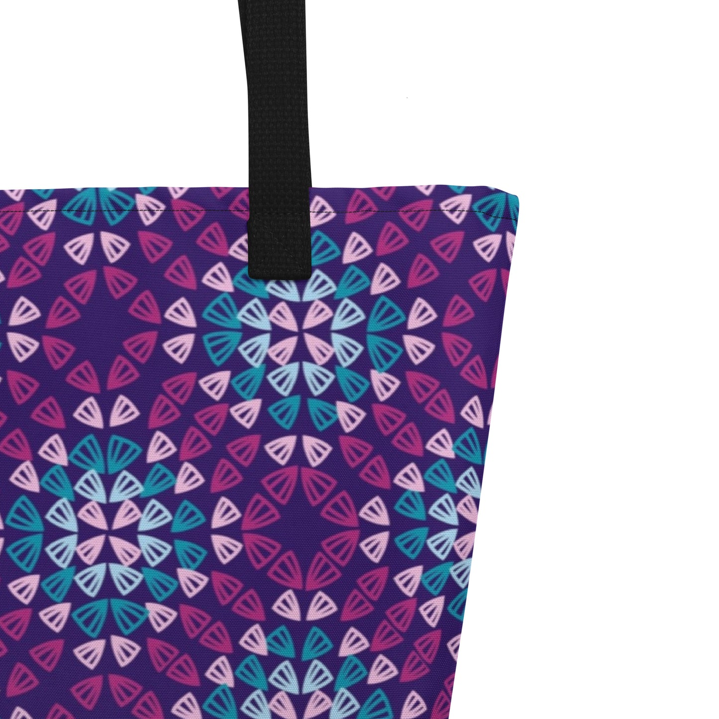 Purple Bloom All-Over Print Large Tote Bag