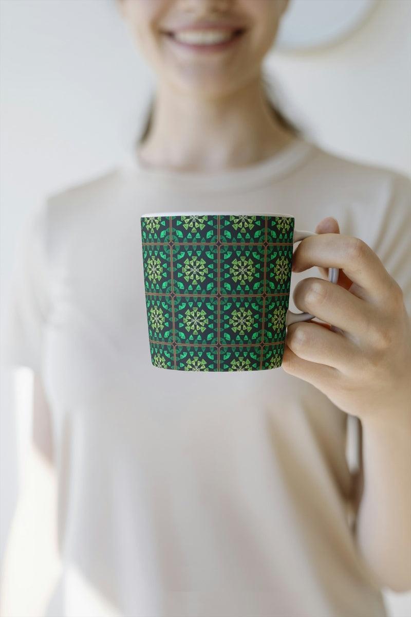Emerald Elegance Granny Squares Seamless Print