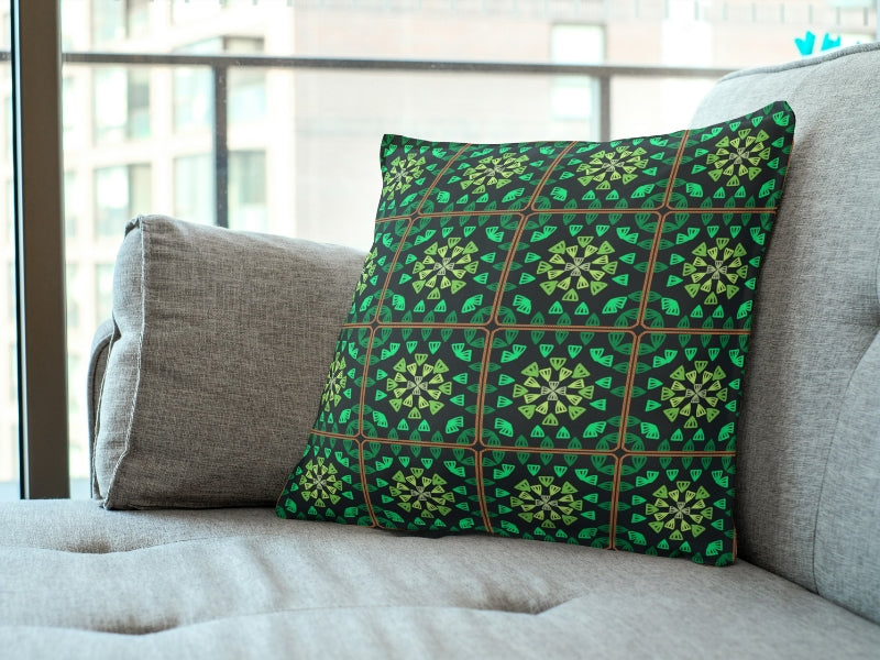 Emerald Elegance Granny Squares Seamless Print