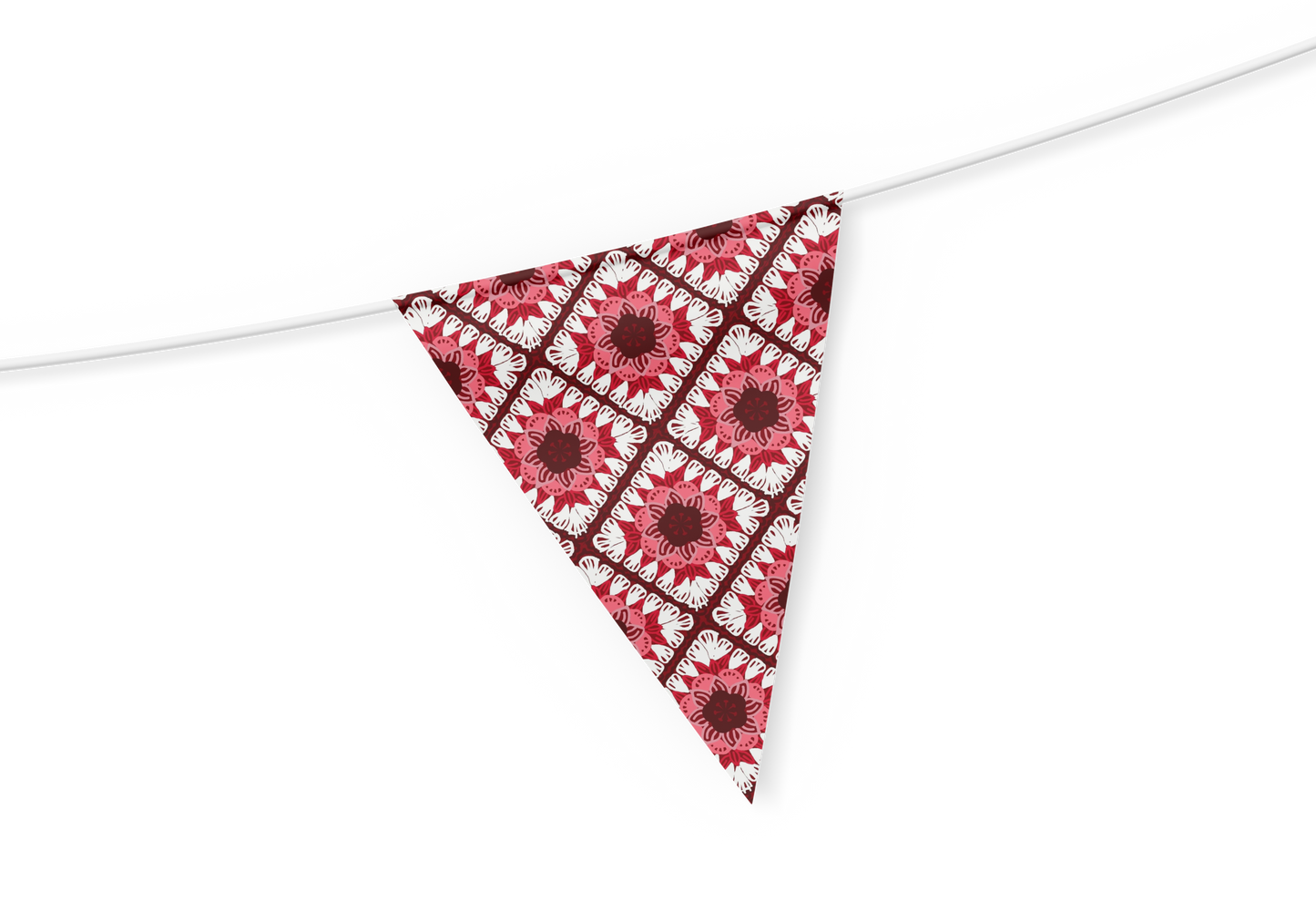 Ivory Red Floral Lattice Seamless Print