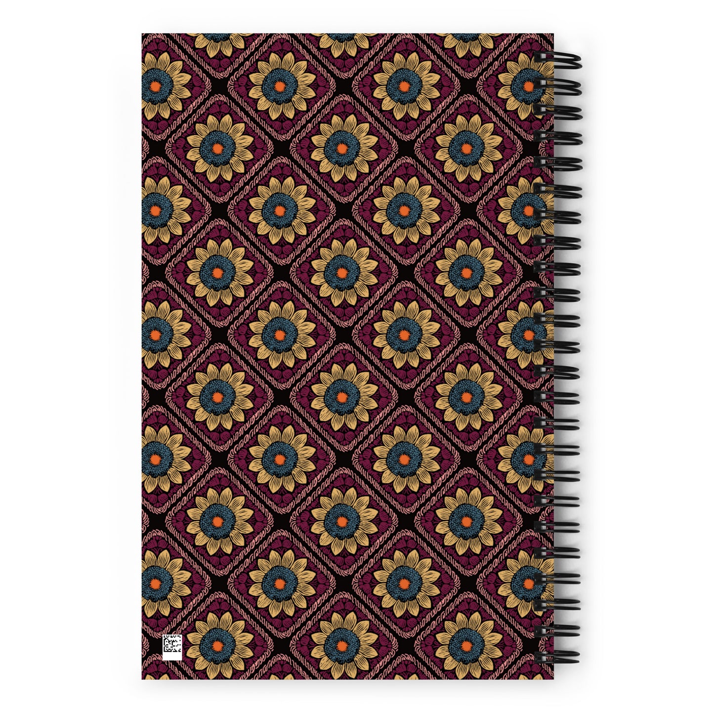 Crochet Floral Print Spiral Notebook Journal