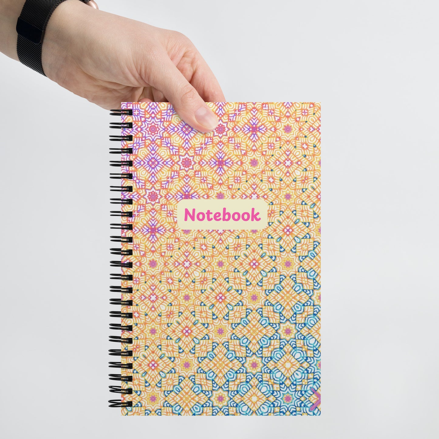 Crochet Print Spiral Notebook Journal. Product mock up