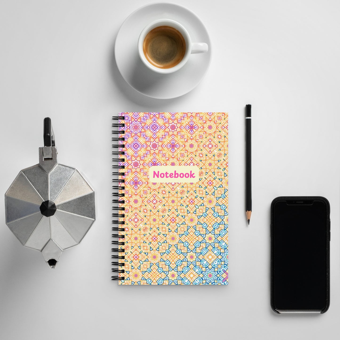 Crochet Print Spiral Notebook Journal