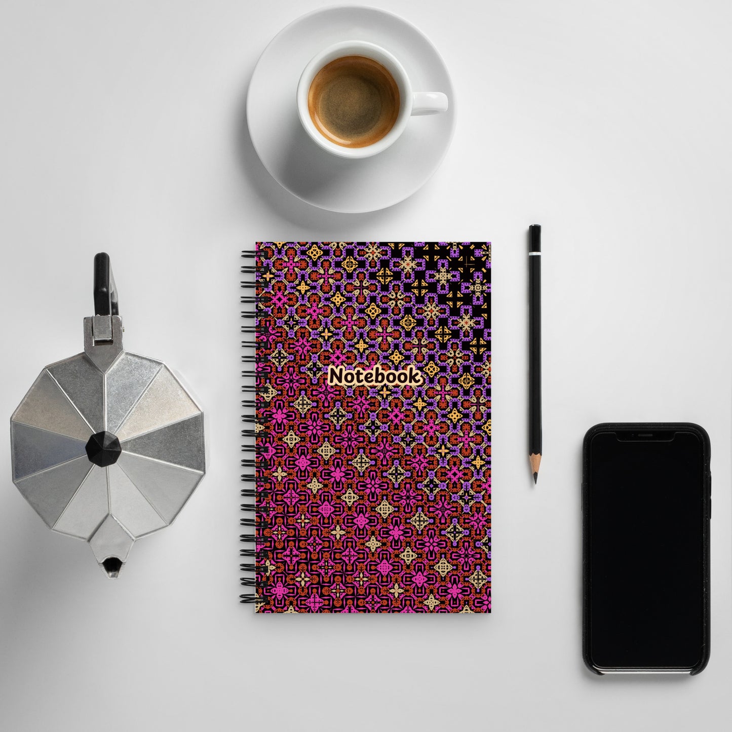 Crochet Print Spiral Notebook Journal