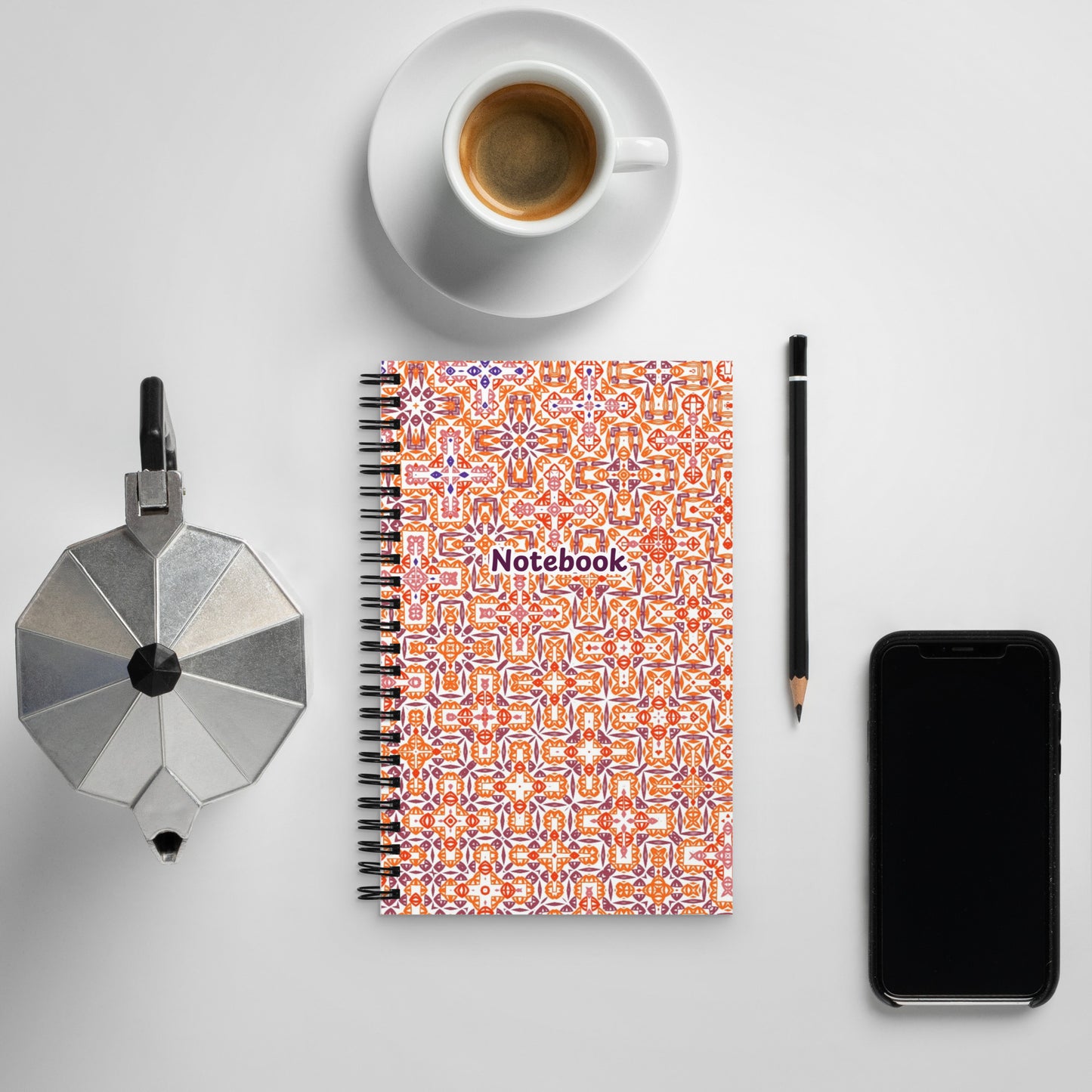 Crochet Print Spiral Notebook Journal