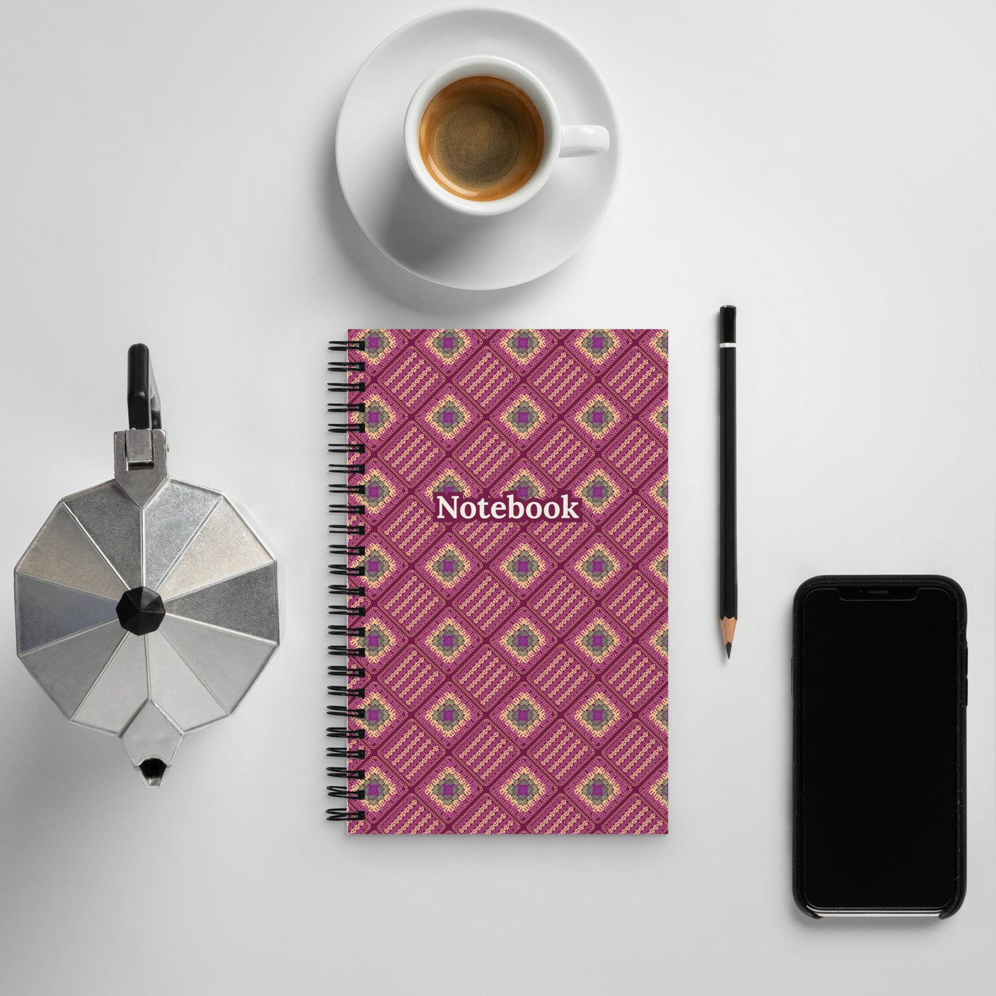 Crochet Print Spiral Notebook Journal
