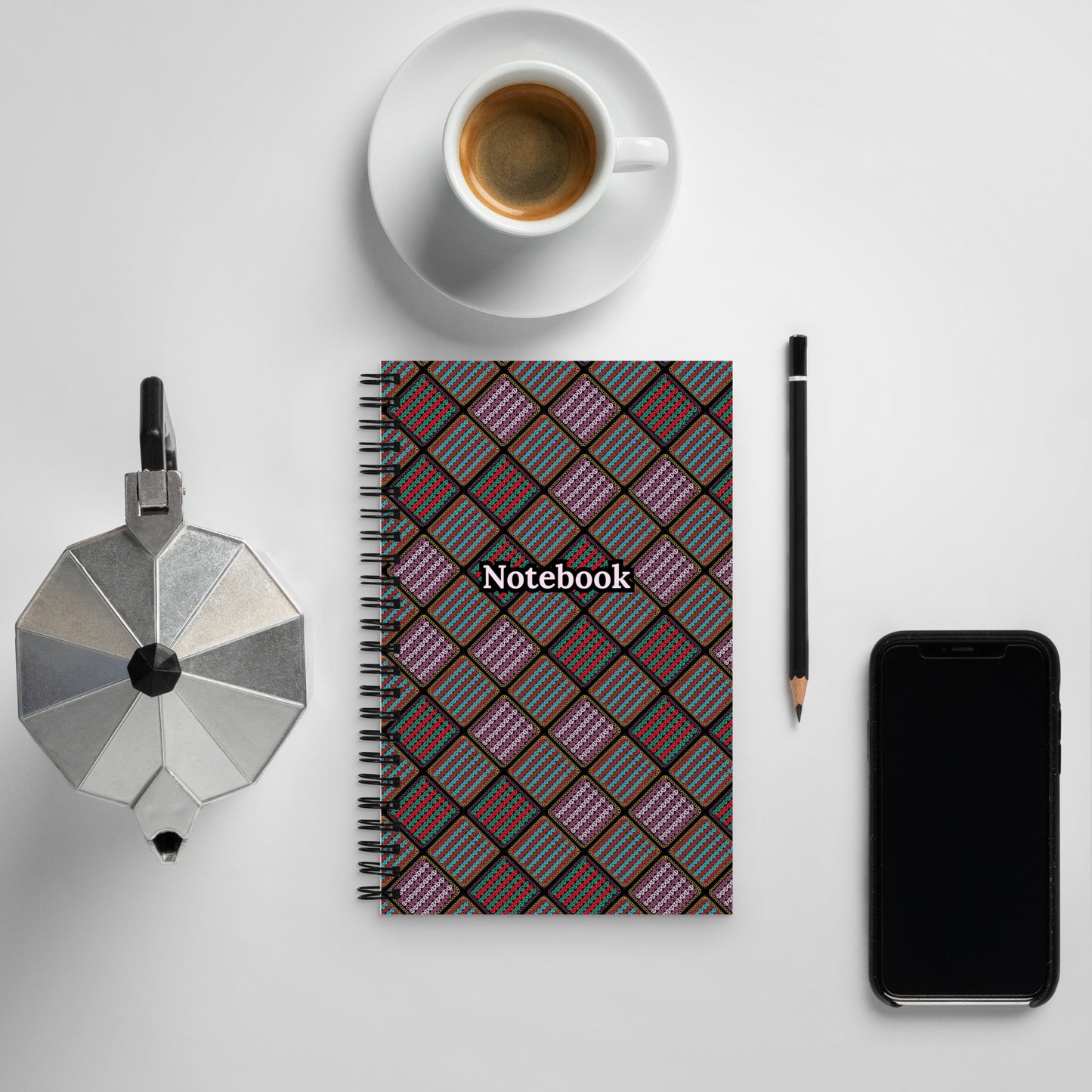 Crochet Print Spiral Notebook Journal