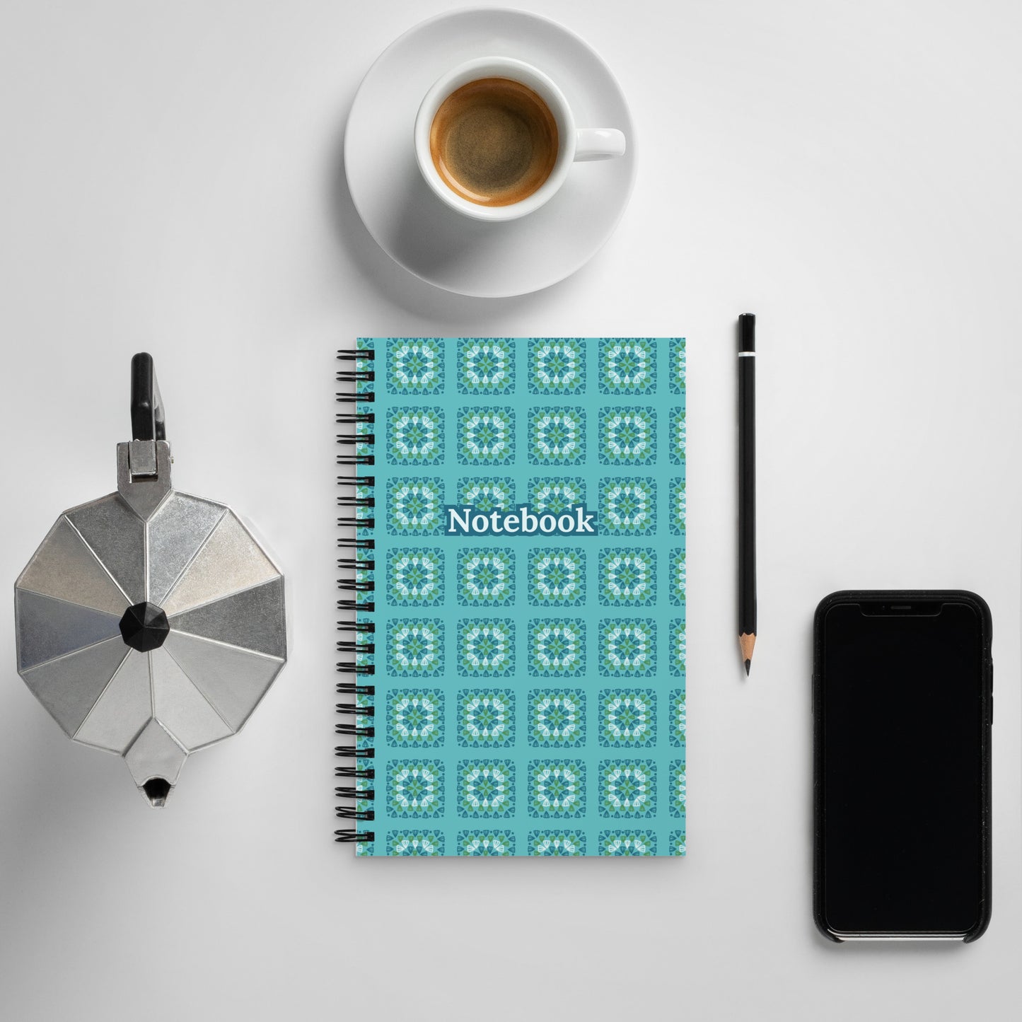 Crochet Print Spiral Notebook Journal