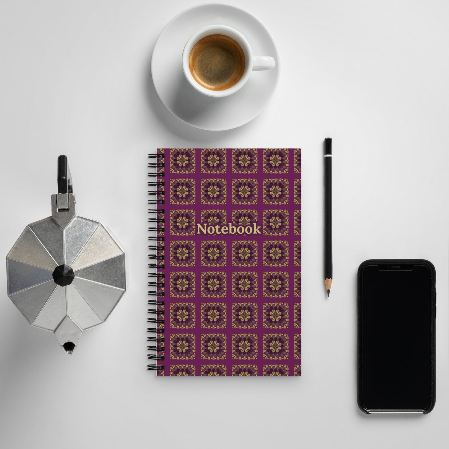 Crochet Print Spiral Notebook Journal