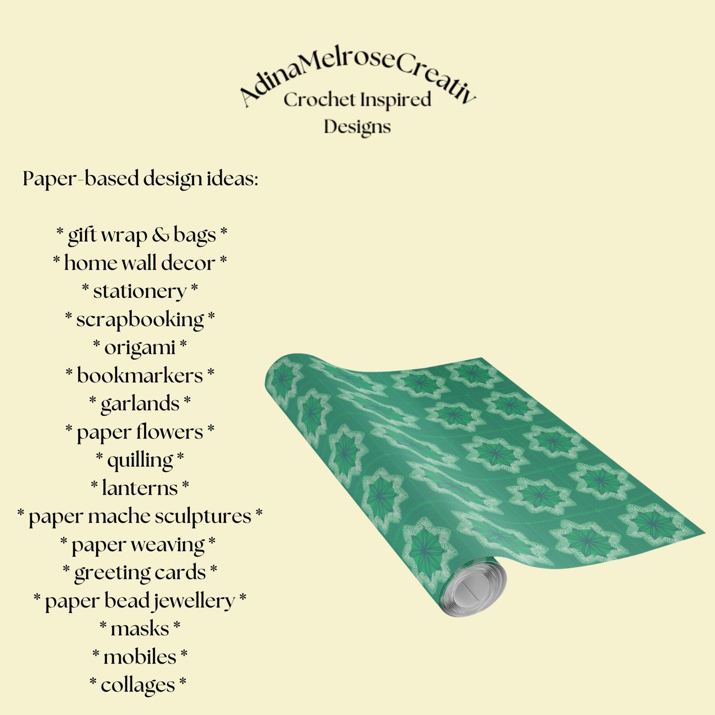 Mint Green Floral Granny Squares Print