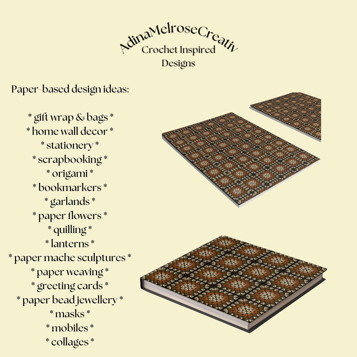 Dark Chocolate Granny Squares Seamless Print