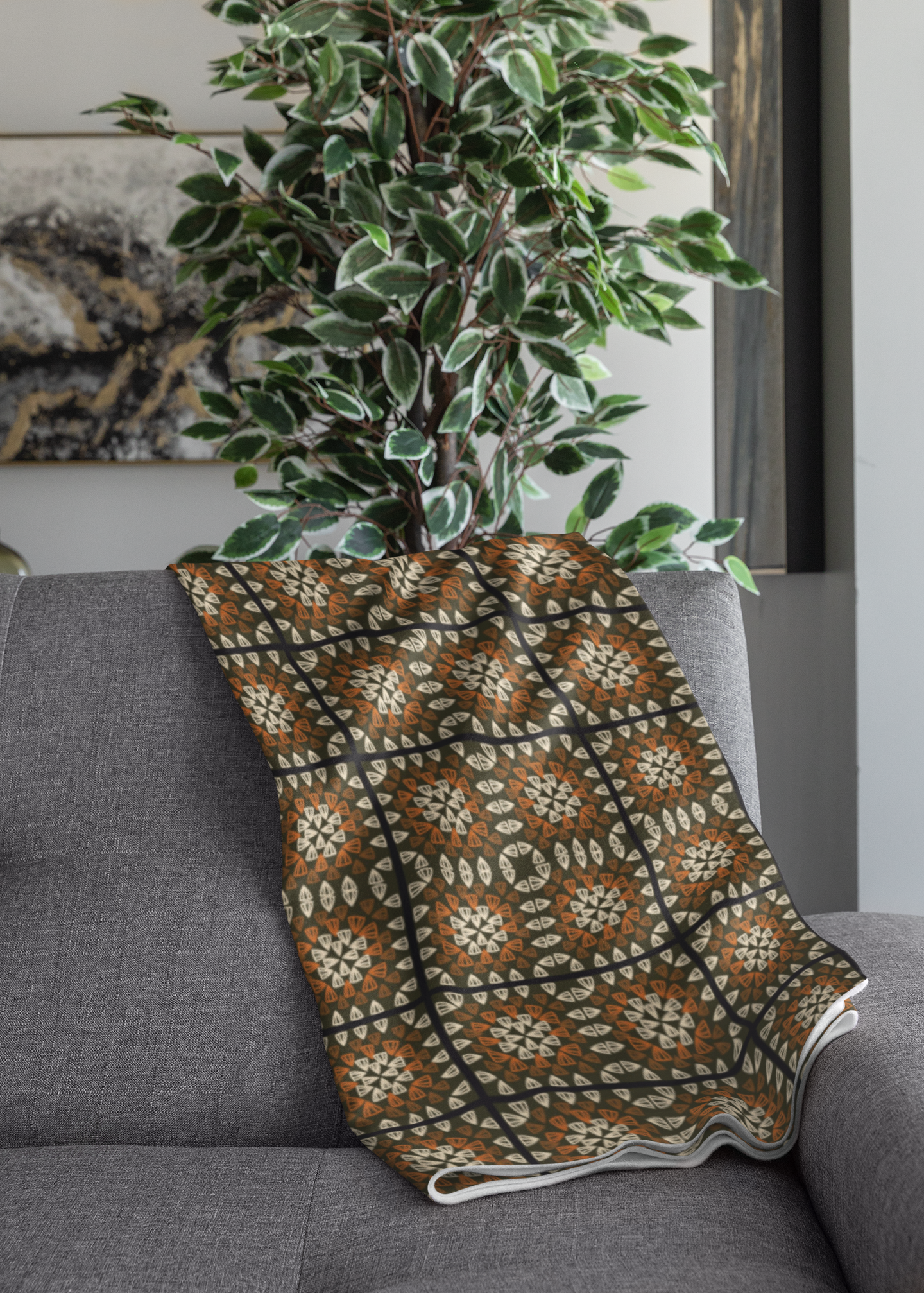 Dark Chocolate Granny Squares Seamless Print