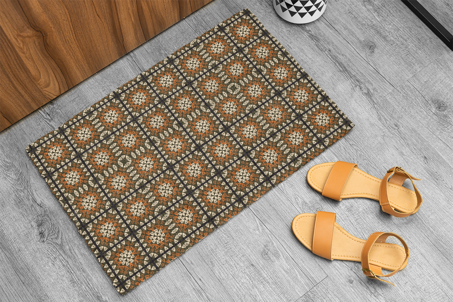 Dark Chocolate Granny Squares Seamless Print