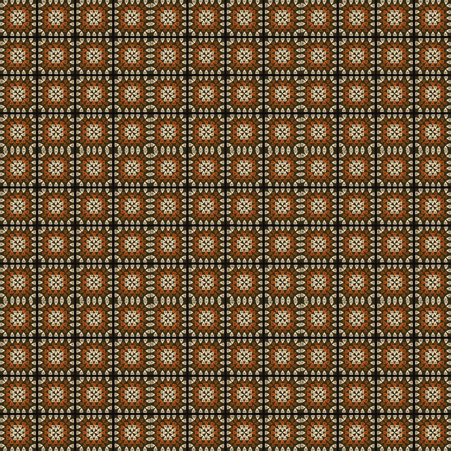 Dark Chocolate Granny Squares Seamless Print