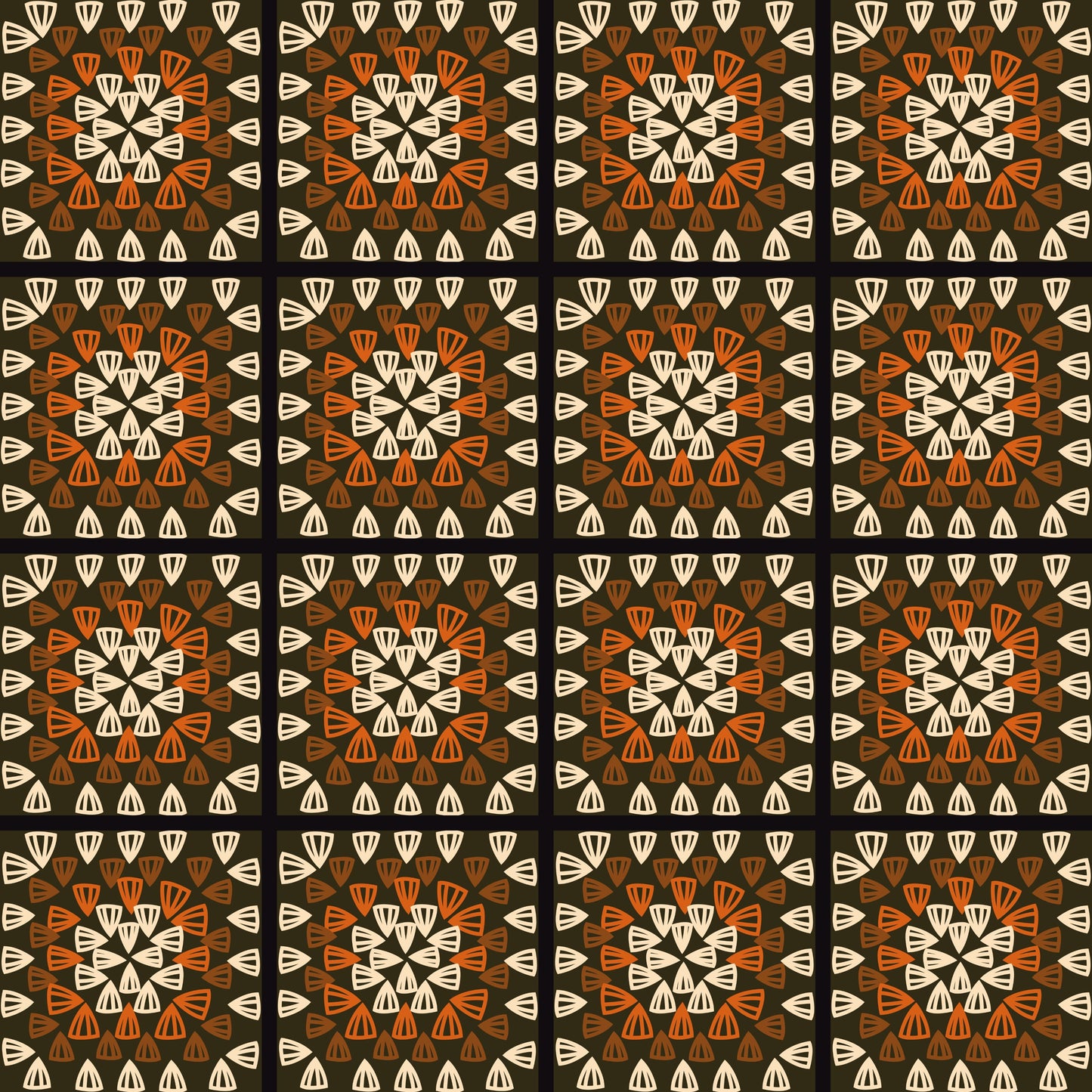 Dark Chocolate Granny Squares Seamless Print