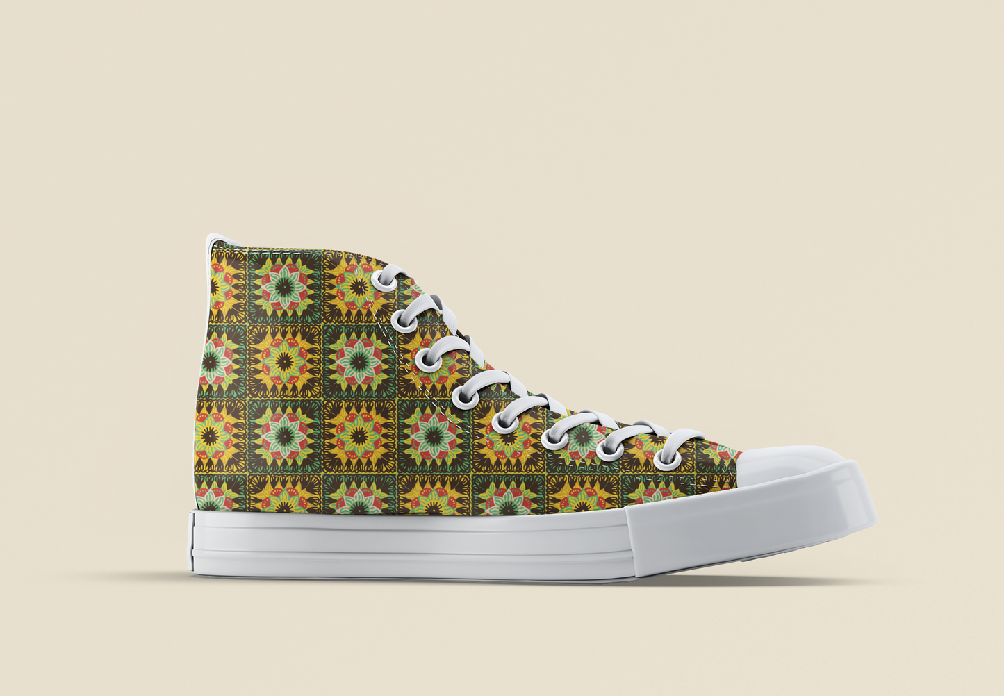 African-Themed Floral Granny Squares Digital Files
