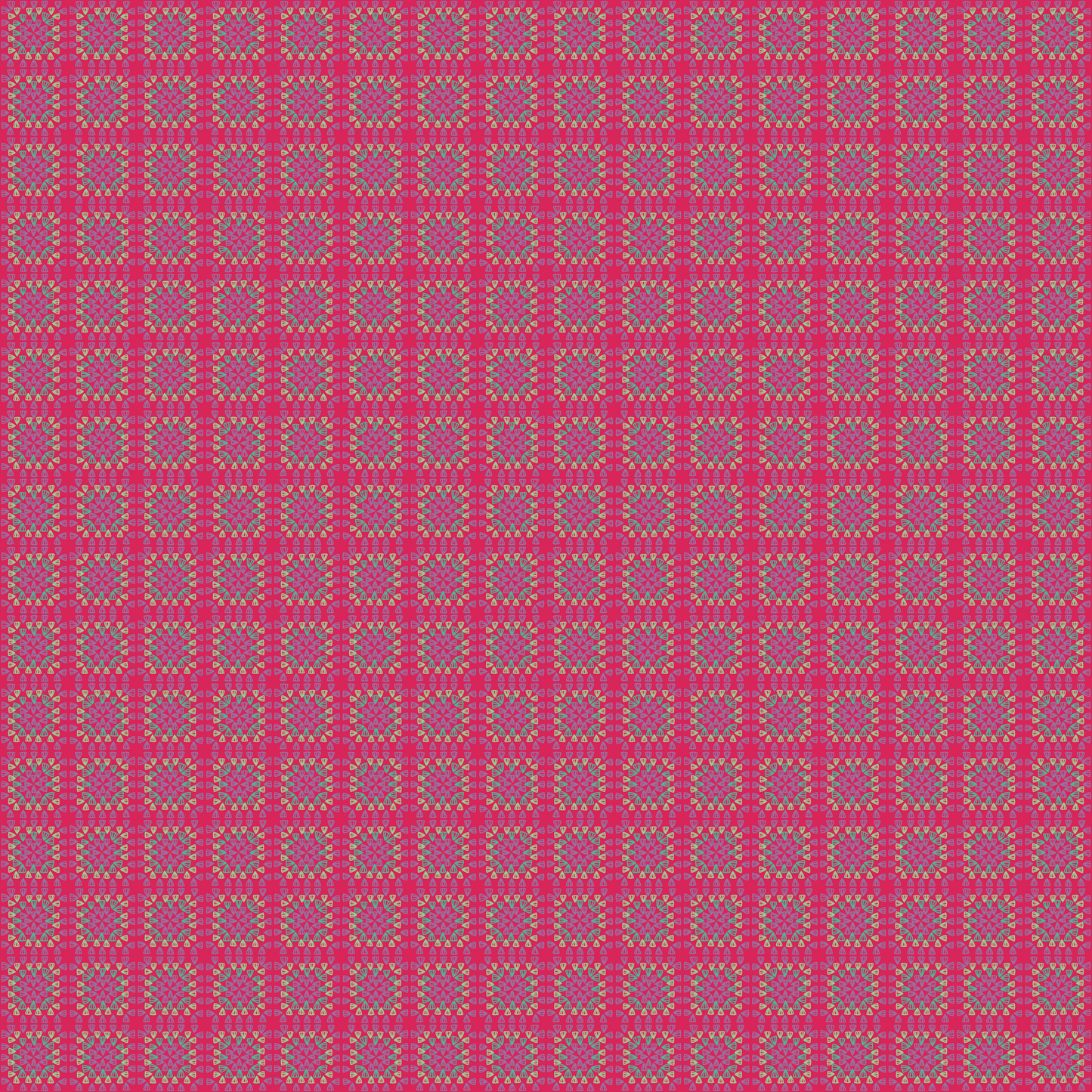 Cherry Burst Granny Squares Seamless Print