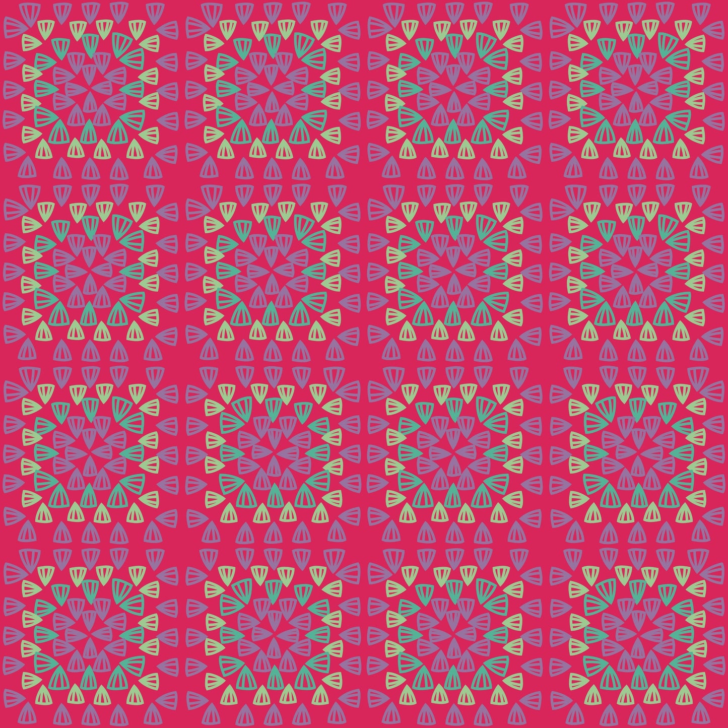 Cherry Burst Granny Squares Seamless Print