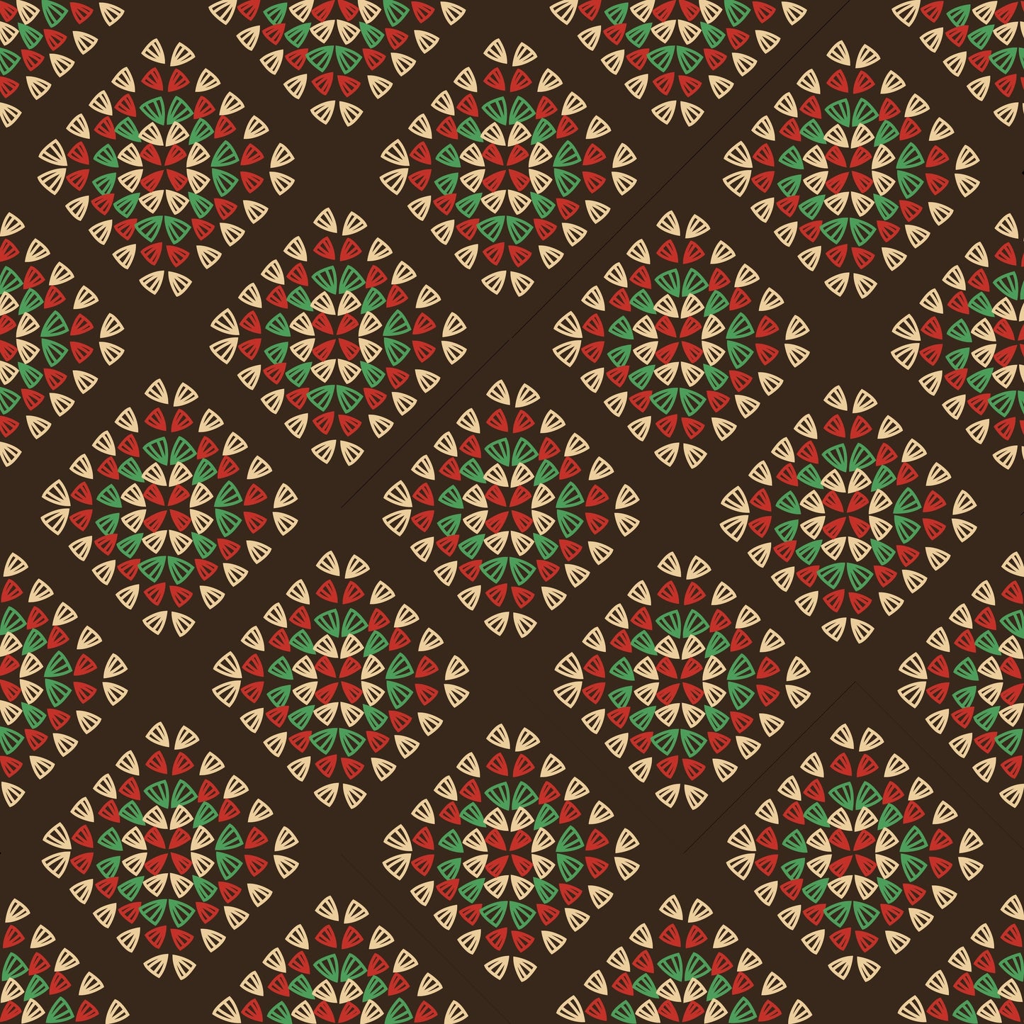 Chestnut Rouge Granny Squares Seamless Print