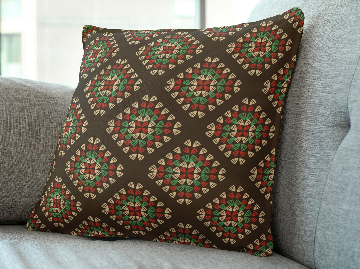 Chestnut Rouge Granny Squares Seamless Print