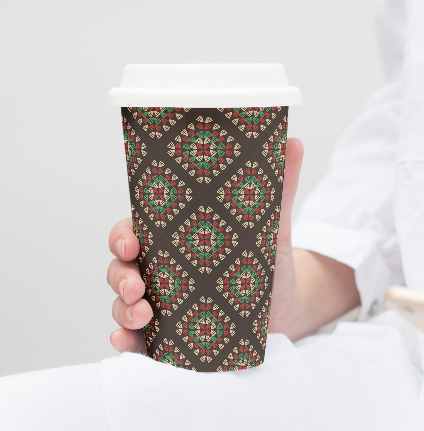 Chestnut Rouge Granny Squares Seamless Print