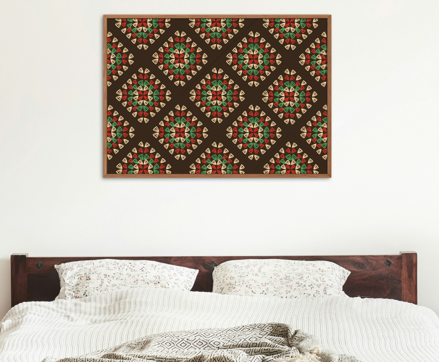Chestnut Rouge Granny Squares Seamless Print
