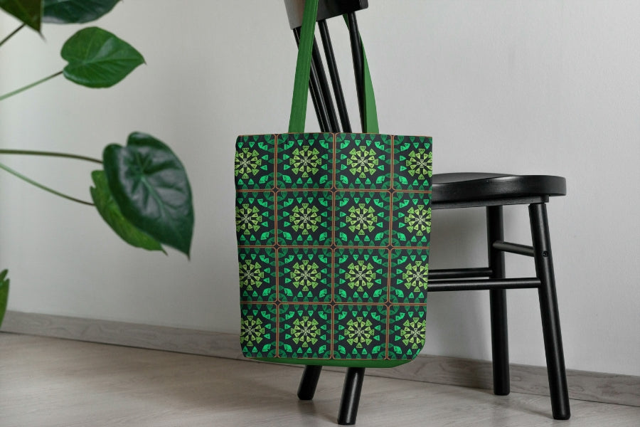 Emerald Elegance Granny Squares Seamless Print