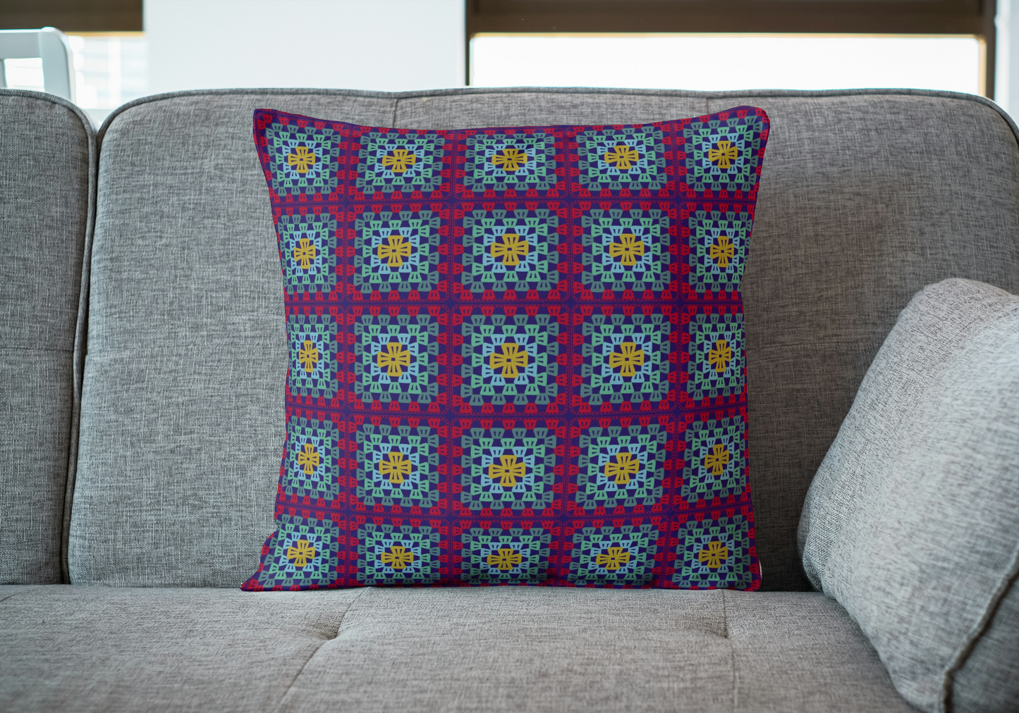 Berry Weave Granny Squares Seamless Print