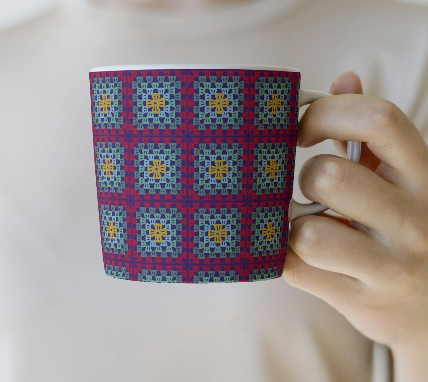 Berry Weave Granny Squares Seamless Print