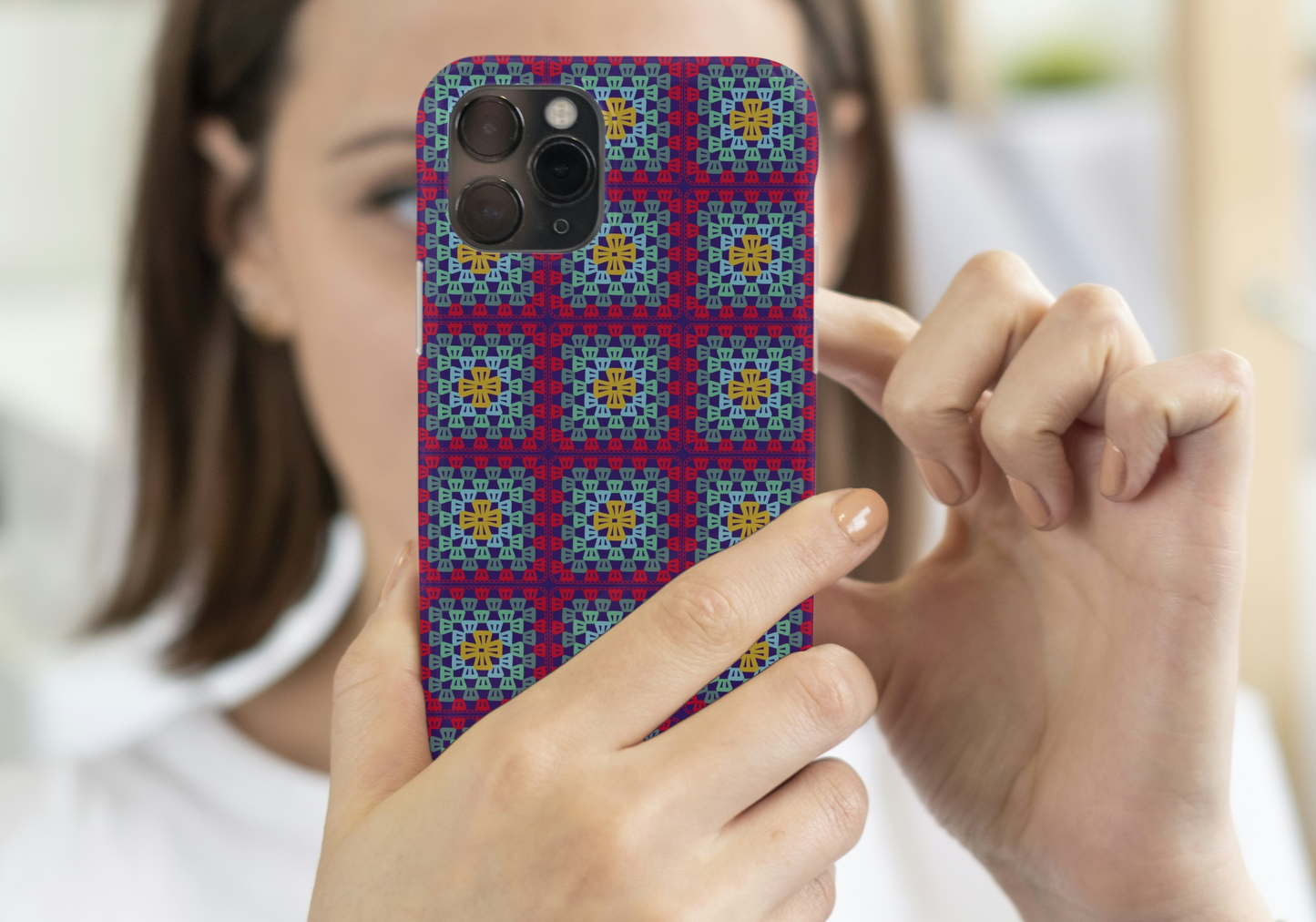 Berry Weave Granny Squares Seamless Print