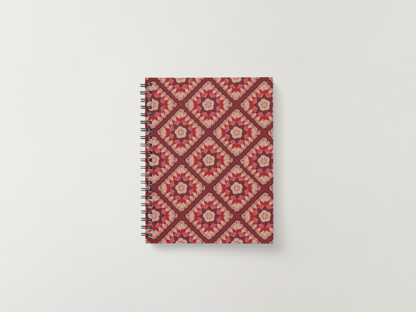Velvet Rose Granny Squares Floral Seamless Print